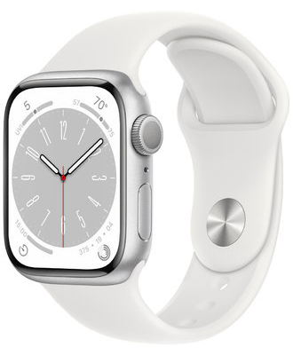 Apple Watch Series 8 41mm Silver Aluminum Case with White Sport Band (MP6K3 / MP6L3) 