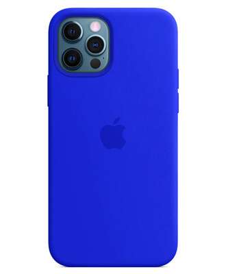 Чехол для iPhone 12 Pro Max (Синий неон) | Silicone Case iPhone 12 Pro Max (Blue Neon)