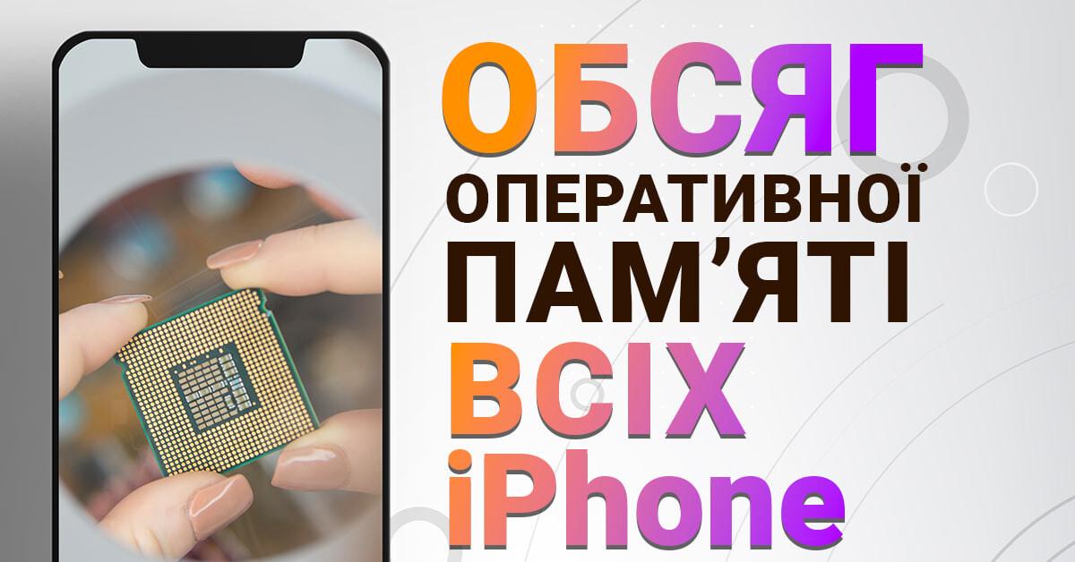 Обсяг оперативної пам'яті всіх iPhone? (фото) Обсяг оперативної пам'яті всіх iPhone?