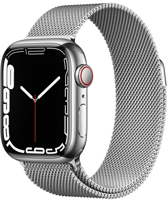 Apple Watch Series 7 45mm Silver Stainless Steel Case with Silver Milanese Loop (MKJE3) на iCoola.ua