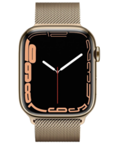 Apple Watch Series 7 45mm Gold Stainless Steel Case with Gold Milanese Loop (MKJG3) на iCoola.ua