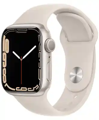 Apple Watch Series 7 45mm Starlight Aluminum Case with Starlight Sport Band (MKN63) на iCoola.ua