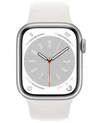 Apple Watch Series 8 45mm Silver Aluminum Case with White Sport Band (MP6N3) на iCoola.ua
