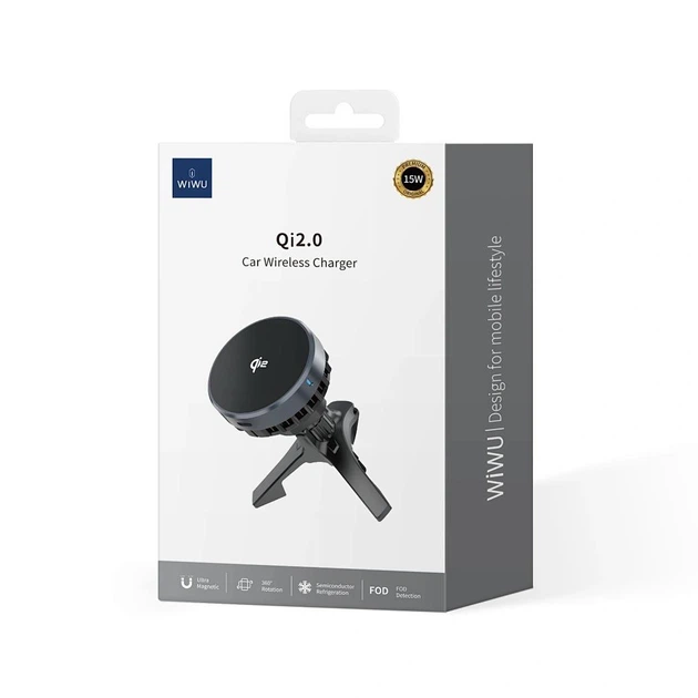Автотримач WIWU Qi2 Wireless Car Charger 15W Black (CH-319)