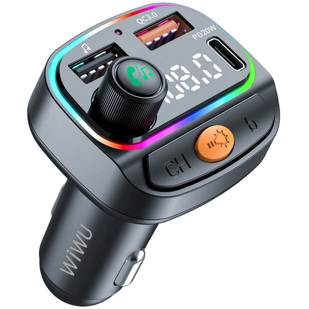 Автозарядное устройство для WiWU MP3 Car Charger 20W Black (WI-QC031)