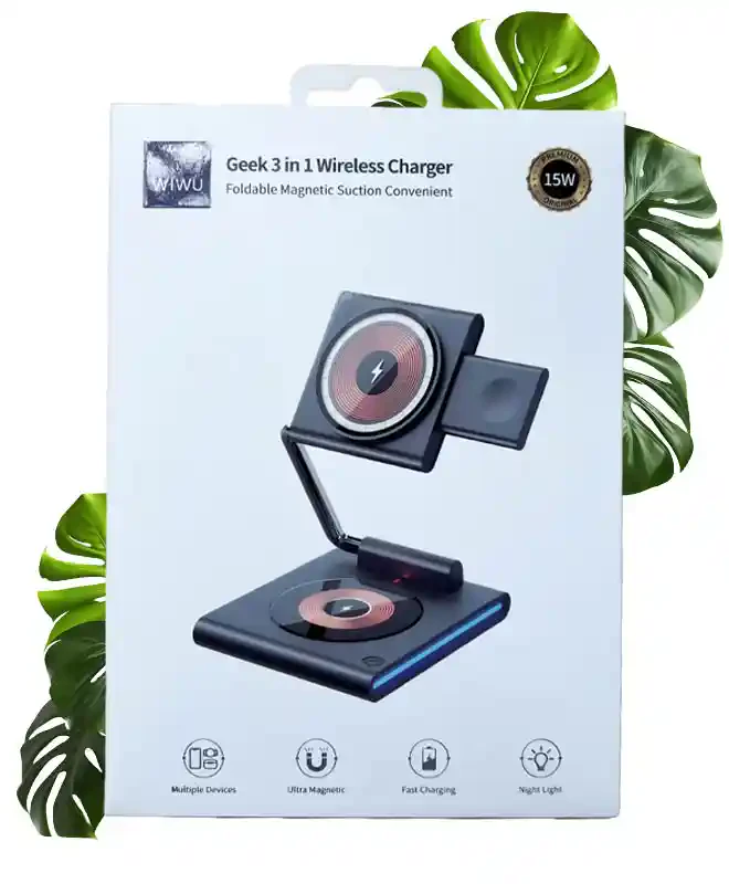 

Бездротова Зарядка WIWU (Wi-W023) Geek 3in1