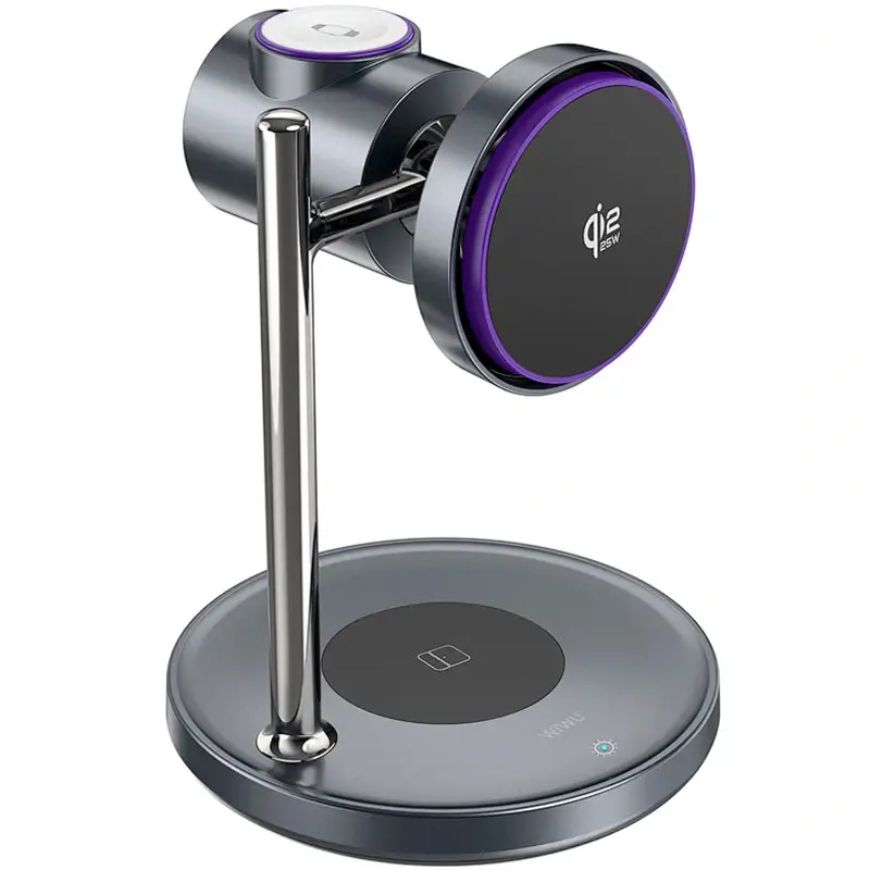 Бездротова зарядка WIWU 3-in-1 Magnetic Charger Qi2.2 (Wi-W041) Black