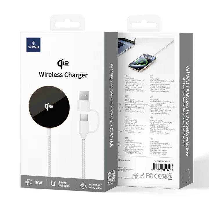 Бездротовий зарядний пристрій WiWU Qi2 Wireless Charger 15W (Wi-W029) White