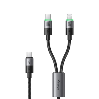 Купити Кабель Mcdodo USB-C to USB-C & Lightning 100W 2-in-1 1.5m Black (CA-670)