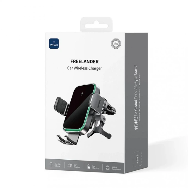 Автотримач WIWU Freelander Wireless Charger 15W (CH-313) Black