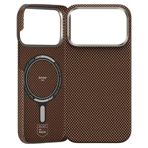 Чехол на iPhone 17 Pro Max ArmorTint Kevlar (Gold)