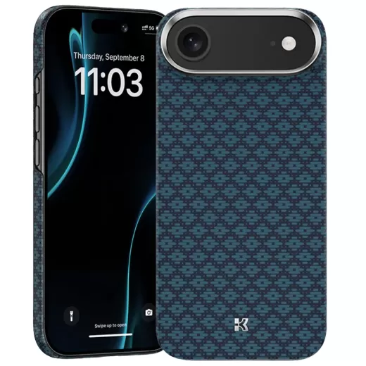 Чехол на iPhone 17 Air Benks Kevlar ArmorGrid (Blue)