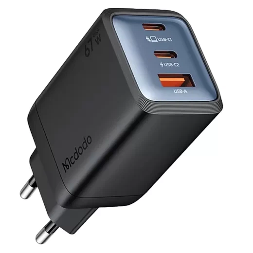 Зарядний пристрій Mcdodo Mini Fast Charger 2xUSB-C+USB 67W (CH-0970) Black