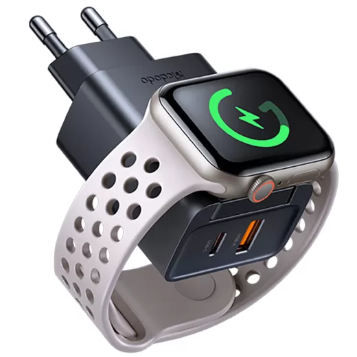 Зарядний пристрій Mcdodo Travel Charger Built-in Apple Watch Charger 30W (CH-3700) Black