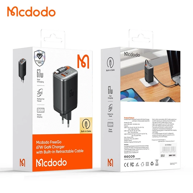 Зарядний пристрій Mcdodo Display GaN Charger 67W (CH-4100) Black