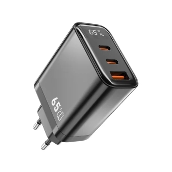 Купити Зарядний пристрій WIWU Firefly GaN Fast Charger USB+2xUSB-C 65W (WI-G012) Grey Сірий