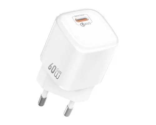 Зарядний пристрій WIWU Jade Dynamic GaN Fast Charger USB-C 60W (WI-G037) White