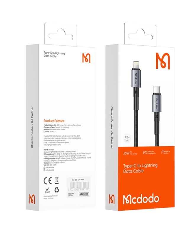 Кабель Mcdodo Type-C to Lightning Data Cable 36W (CA-285)