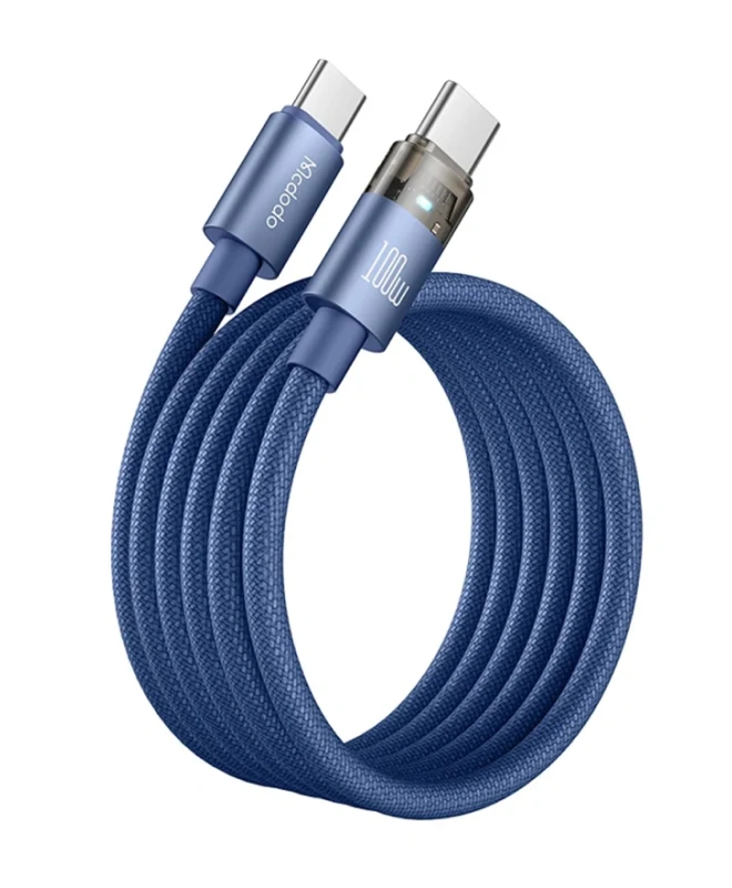 Кабель Mcdodo Cab Luma 100W USB-C to USB-C (1.2m) Blue з підсвіткою (CA-558)