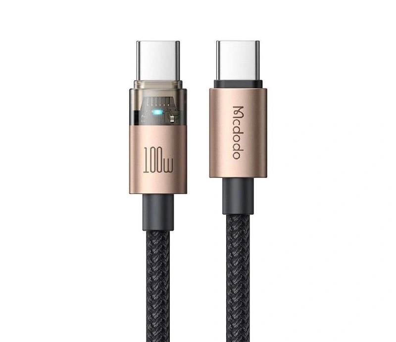 Кабель Mcdodo Cab Luma 100W USB-C to USB-C (1.2m) Gold з підсвіткою (CA-558)