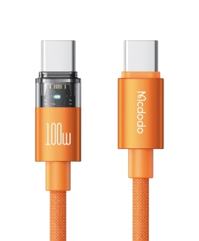 Купити Кабель Mcdodo Cab Luma 100W USB-C to USB-C (1.2m) Orange з підсвіткою (CA-558)