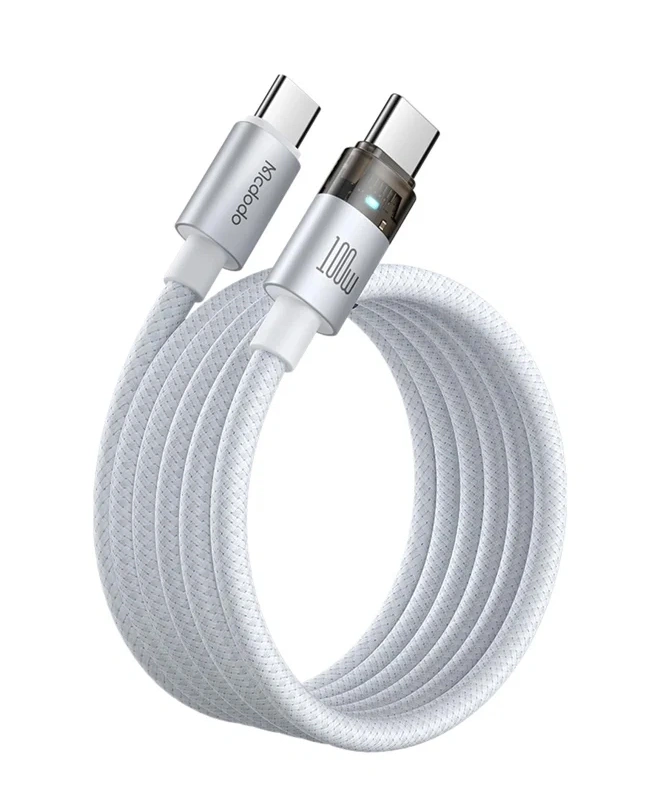 Кабель Mcdodo Cab Luma 100W USB-C to USB-C (1.2m) White з підсвіткою (CA-558)