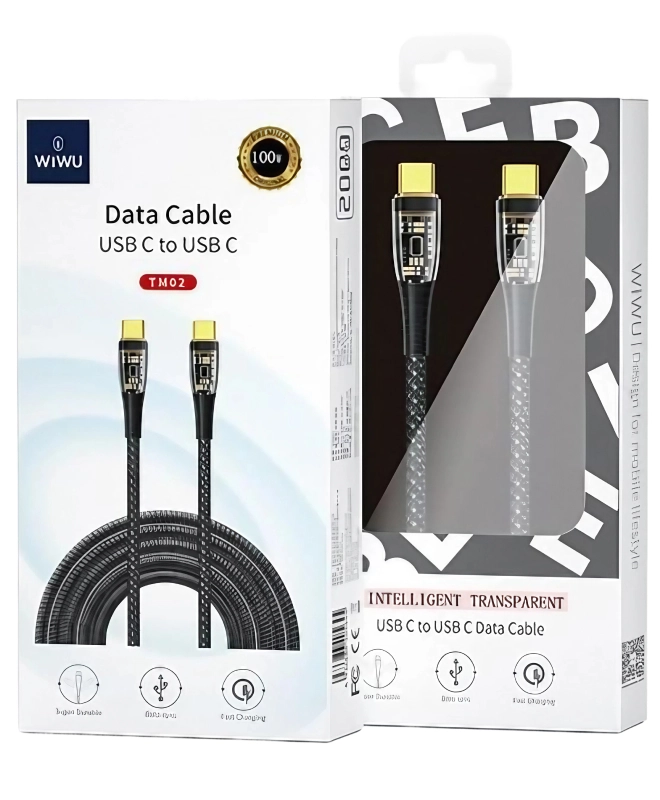 Кабель WIWU Cable USB C to USB C 100W Ultra Fast Charging 2m Black (TM02)
