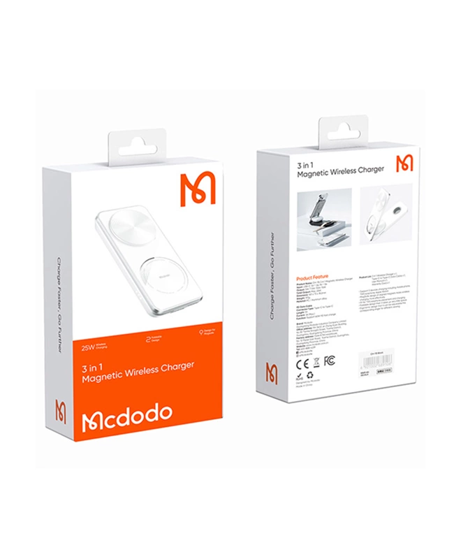 Беспроводное зарядное устройство Mcdodo 3 in 1 Magnetic Wireless Charger (CH-115) 25W White