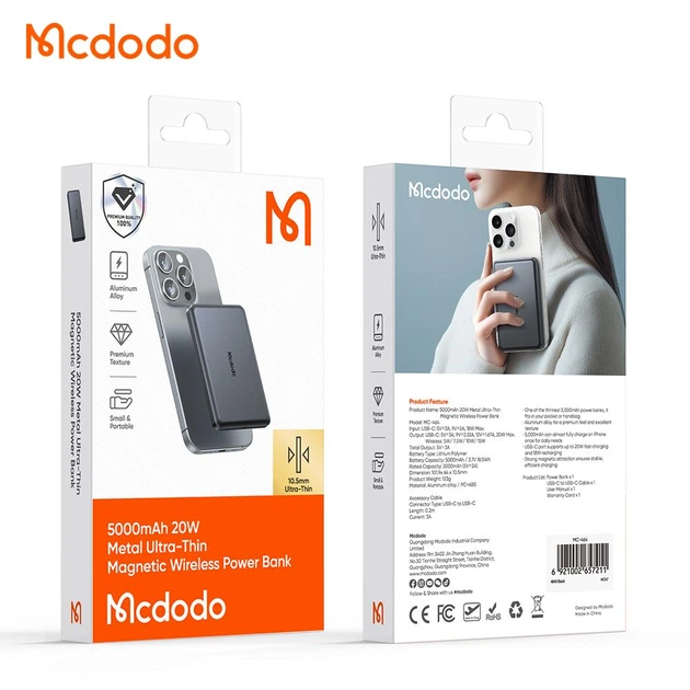 Mcdodo Power Bank MagSafe Ultra-Thin 5000mAh 20W (MC-464)