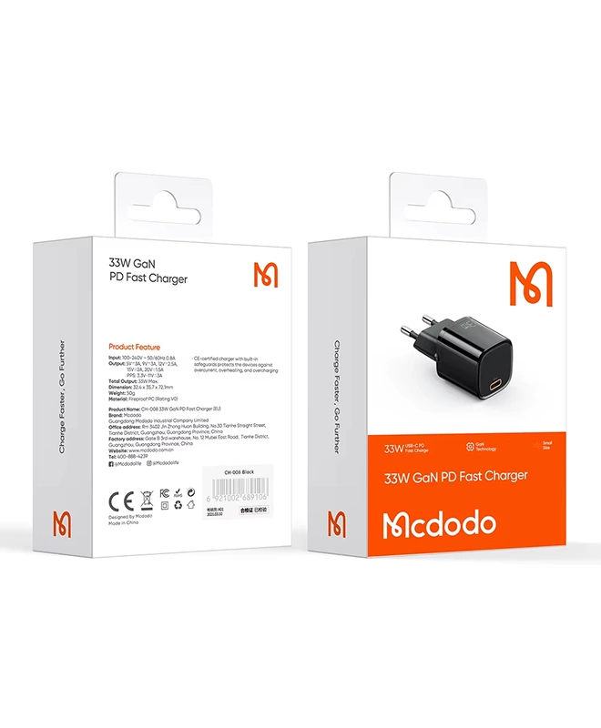 Зарядное устройство для Mcdodo Nano 30 PD Fast Charger 30W (CH-008) Black