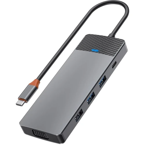 Переходник WiWU Linker 9-in-1 USB-C (A921HV) Grey