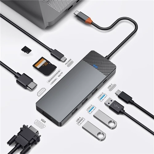 Переходник WiWU Linker 9-in-1 USB-C (A921HV) Grey