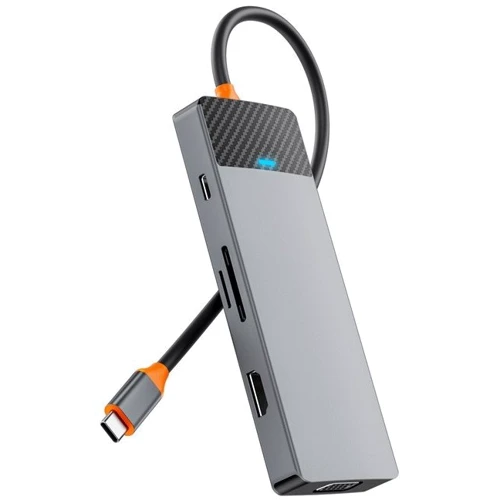Переходник WiWU Linker 9-in-1 USB-C (A921HV) Grey