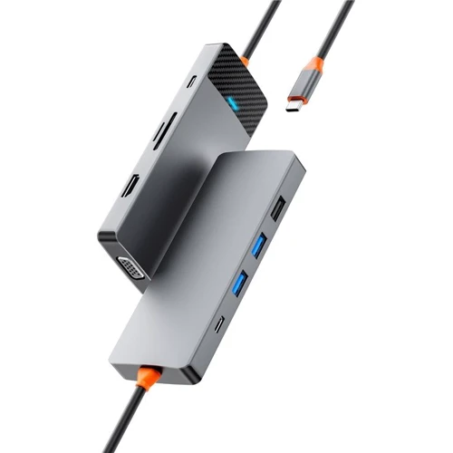 Переходник WiWU Linker 9-in-1 USB-C (A921HV) Grey