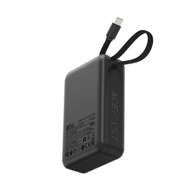 Повербанк ACEFAST 20000mAh PD 65W Built-in Cable (M21) Black