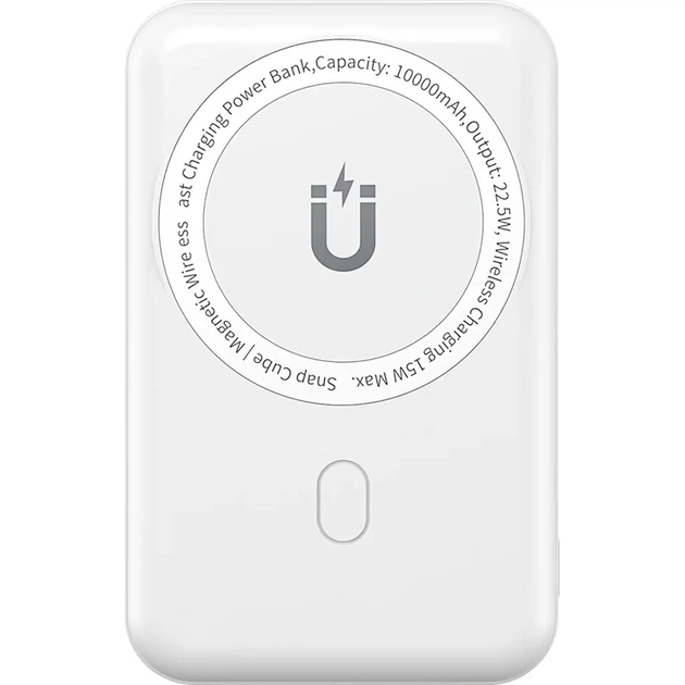 Магнітний повербанк WiWU Snap Cube Magnetic Wireless Power Bank 10000mAh White (SC10000WHT)
