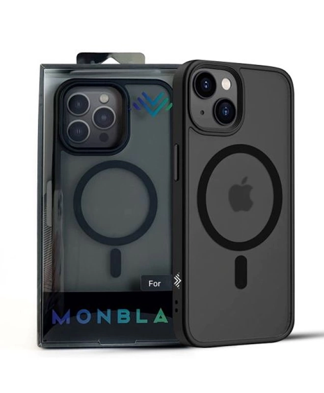 Чехол на iPhone 14 Monblan Magnetic Case (Прозрачно-черный)