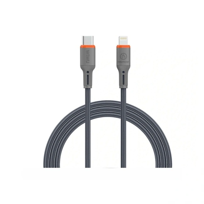 Кабель WIWU FlameGuard USB-C to Lightning 27W 1.2m Gray (Wi-C097)