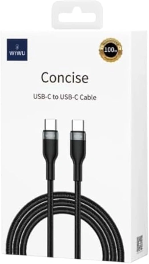 Кабель WIWU Concise 100W Fast Charging USB-C to USB-C 2m Black (Wi-C017)