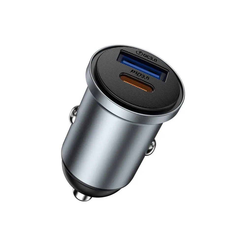 Купити Автомобільний зарядний пристрій WIWU Nano Lite 35W USB-A+C Grey (Wi-CC030) Сірий