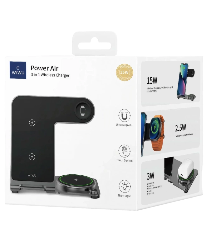 Безпровідна зарядка WIWU 3 in 1 Wireless Charger (WI-W005)