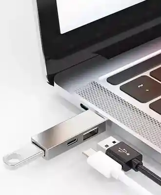 Переходник WIWU T02 Pro (Type-C to USB-A 3.0 | USB-A 2.0 | USB-C на iCoola.ua