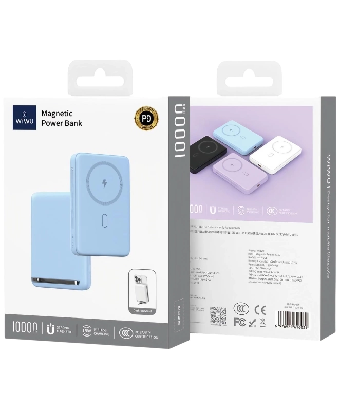 WIWU Power Bank Magnetic 10000mAh (Blue)