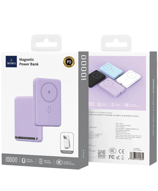 WIWU Power Bank Magnetic 10000mAh (Purple)