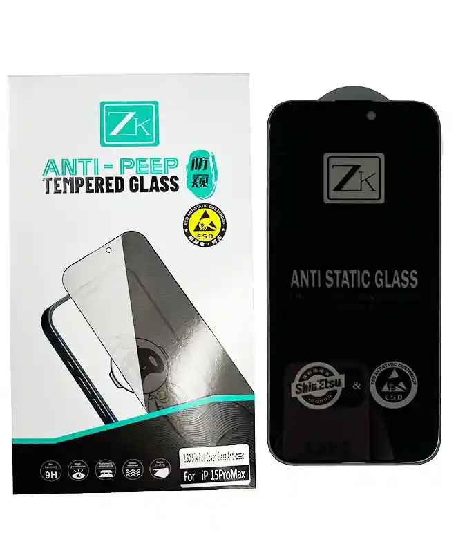 Защитное стекло Антишпион iPhone 15 Pro Max ColorWay Type Blue Full Screen Anti-Peep Glass+ (Гарантия на разбиение) 3 месяца на iCoola.ua