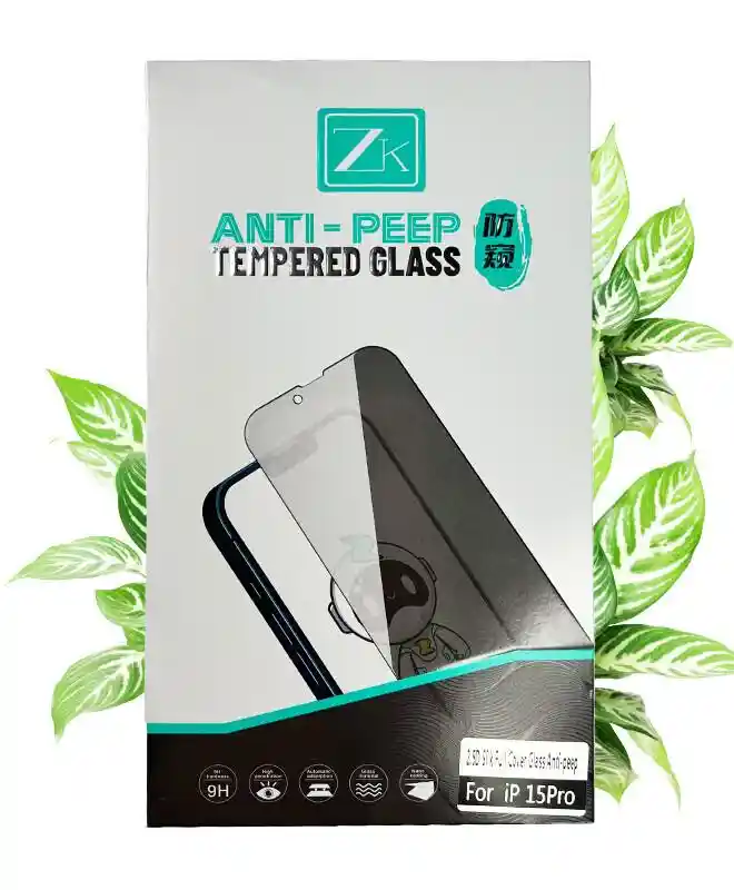 Защитное стекло Антишпион iPhone 15 Pro ColorWay Type Blue Full Screen Anti-Peep Glass+ (Гарантия на разбиение) 3 месяца на iCoola.ua