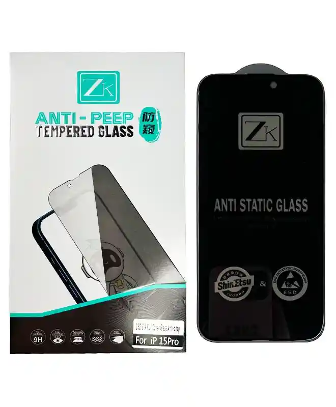 Захисне скло Антишпигун iPhone 15 Pro ColorWay Type Blueo Full Screen Anti-Peep Glass + (Гарантія на розбиття) 3 місяці на iCoola.ua