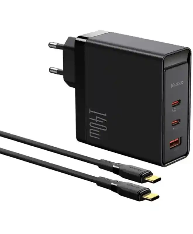 

Зарядний пристрій Mcdodo GaN 140W, 2x USB-C, USB-A Black (CH-2913)