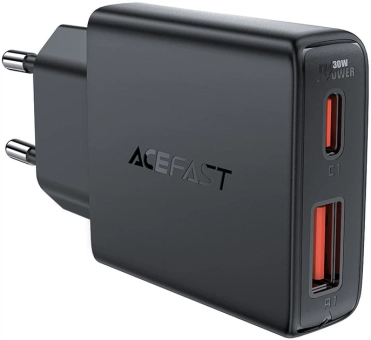 Купить Зарядное устройство для ACEFAST 30W GaN Fast Dual Port Charger (A69) Black
