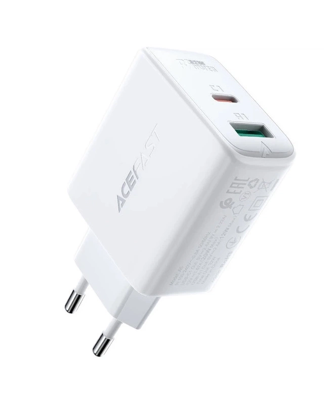 Зарядное устройство для ACEFAST DUAL PORT CHARGER 20W+12W (32W) A5 (White)